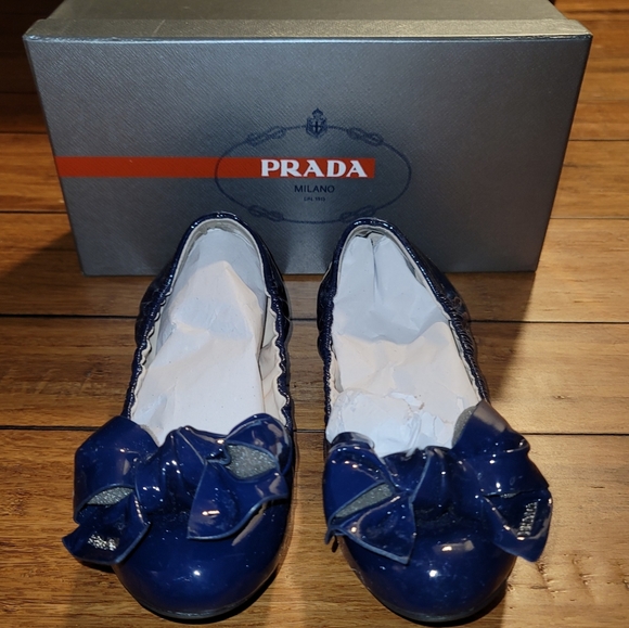 Prada Calzature Donna Navy Leather Shoes 8 - Picture 2 of 8